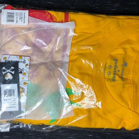 Tokidoki Gudetama "I Don't Want to Do Anything"  Gold Yellow Shirt XXXL - Picture 5 of 8
